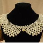 Handmade Lady Pearl Collar Necklace